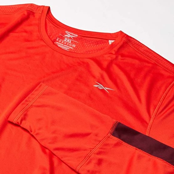 🆕Reebok Men's Running Essentials Long Sleeve Tee, Instinct Red, NWT, Authentic - Picture 2 of 10